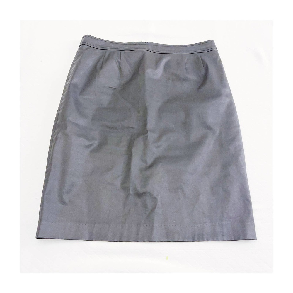 Atelier Coated Black Pencil Skirt Back Slit Zippered SZ10